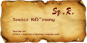 Szeicz Rázsony névjegykártya